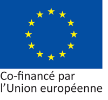 EU flaf with french co-financé text used for African technical workshop
